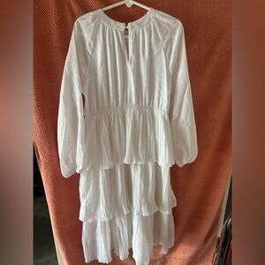 Source Unknown White Tiered Kids Dress